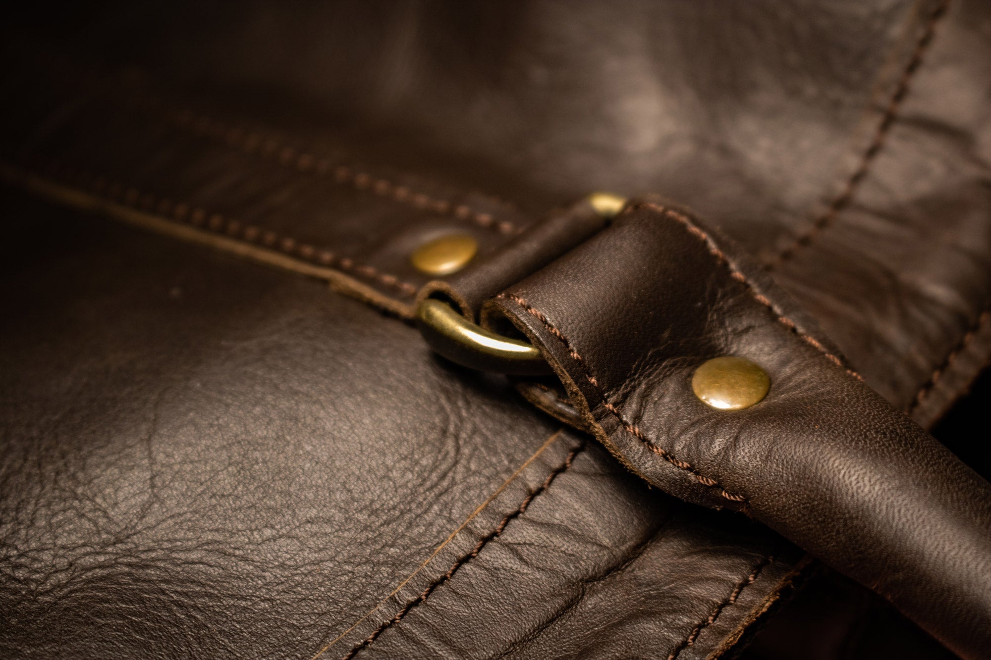 Dark brown FULL GRAIN cowhide Italian leather hides - smooth