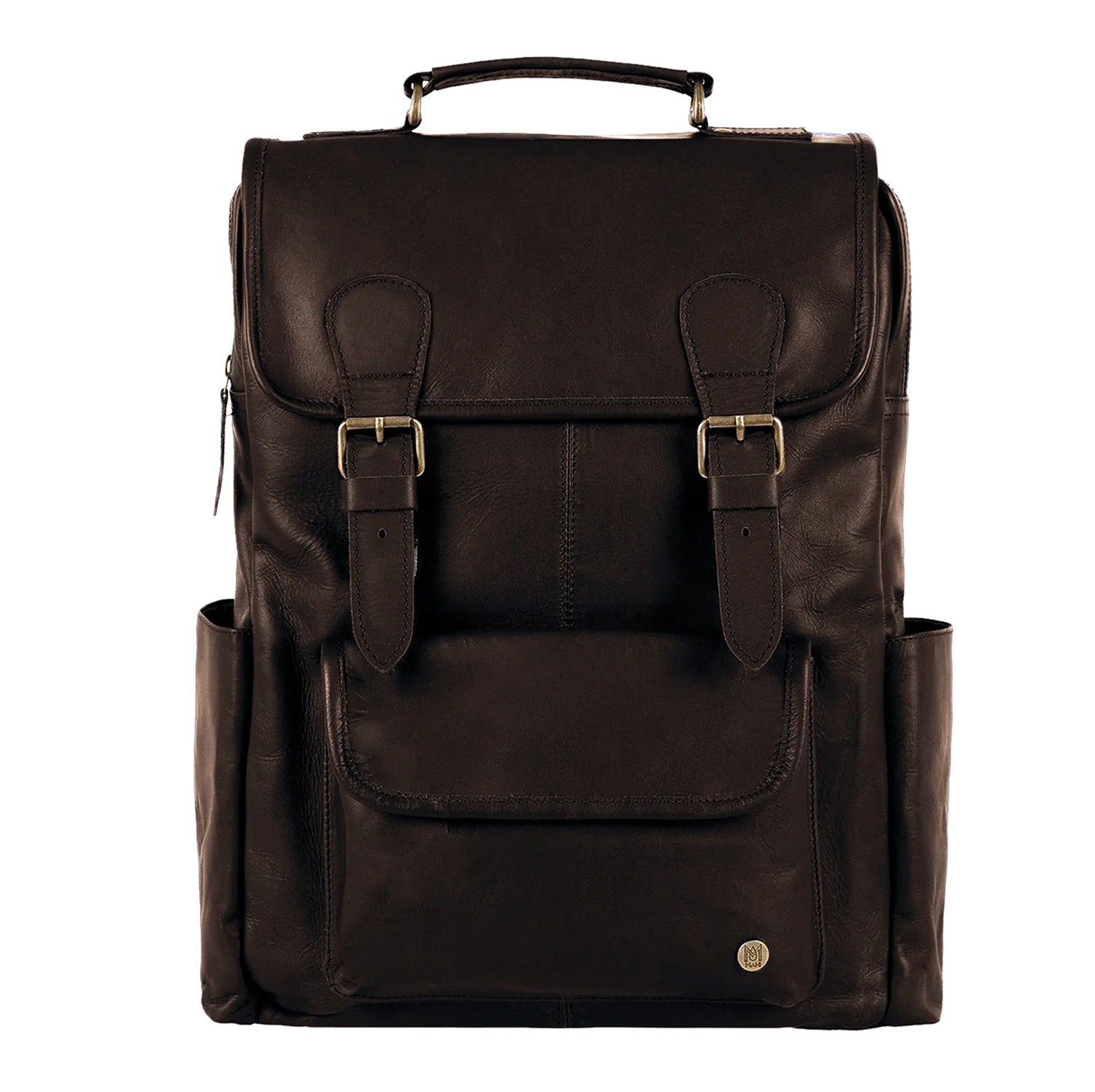 CityBackpack-DarkBrownFront. 