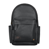 Laser Personalized Black Leather Backpack
