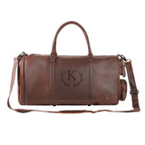 Laser Personalized Leather Overnight Bag