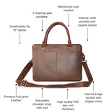 Laser Personalized Leather Laptop Bag