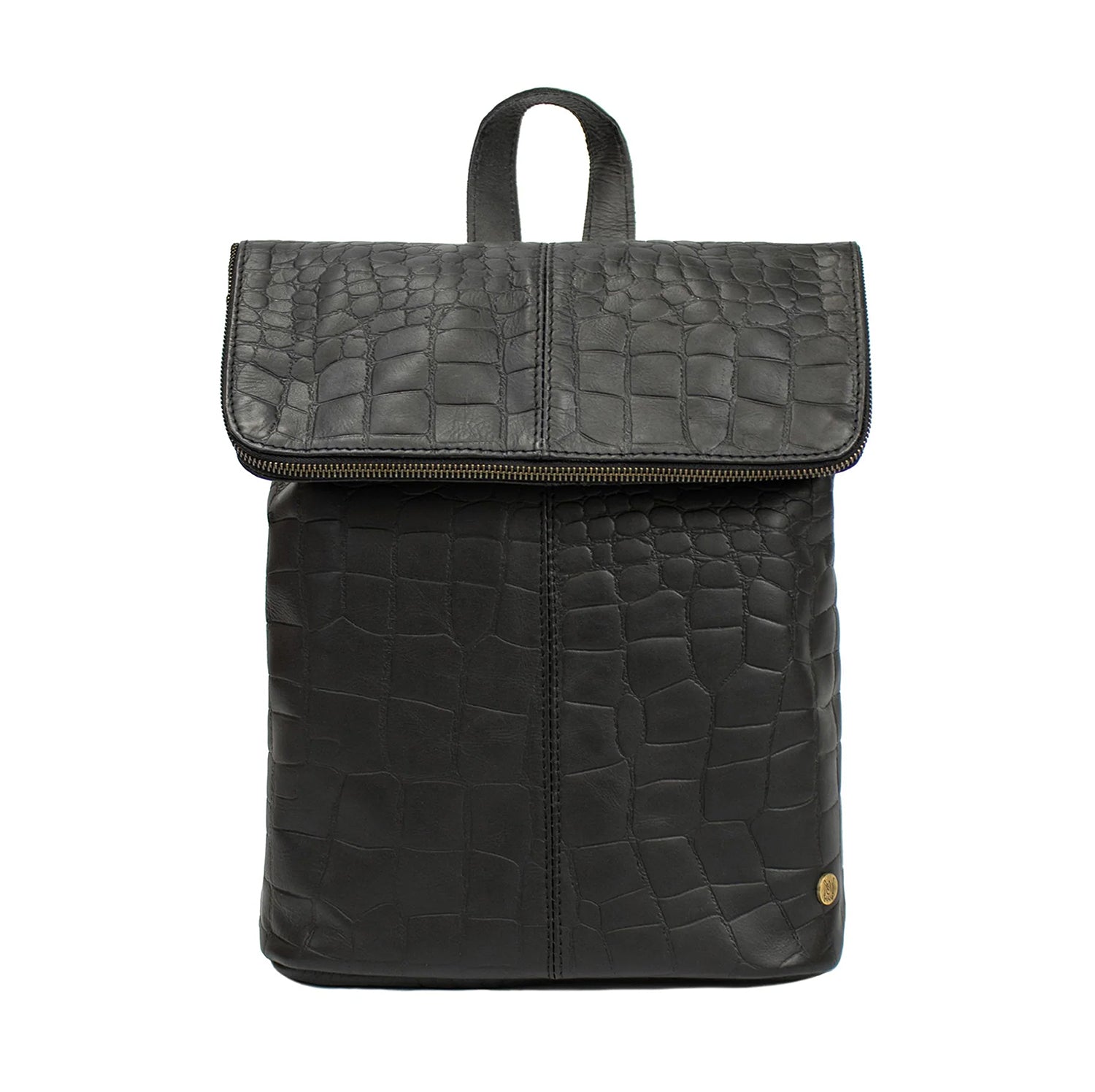 Croc Print Leather Backpack | Leather Backpack For Women