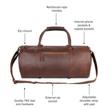 Laser Personalized Leather Duffle Bag