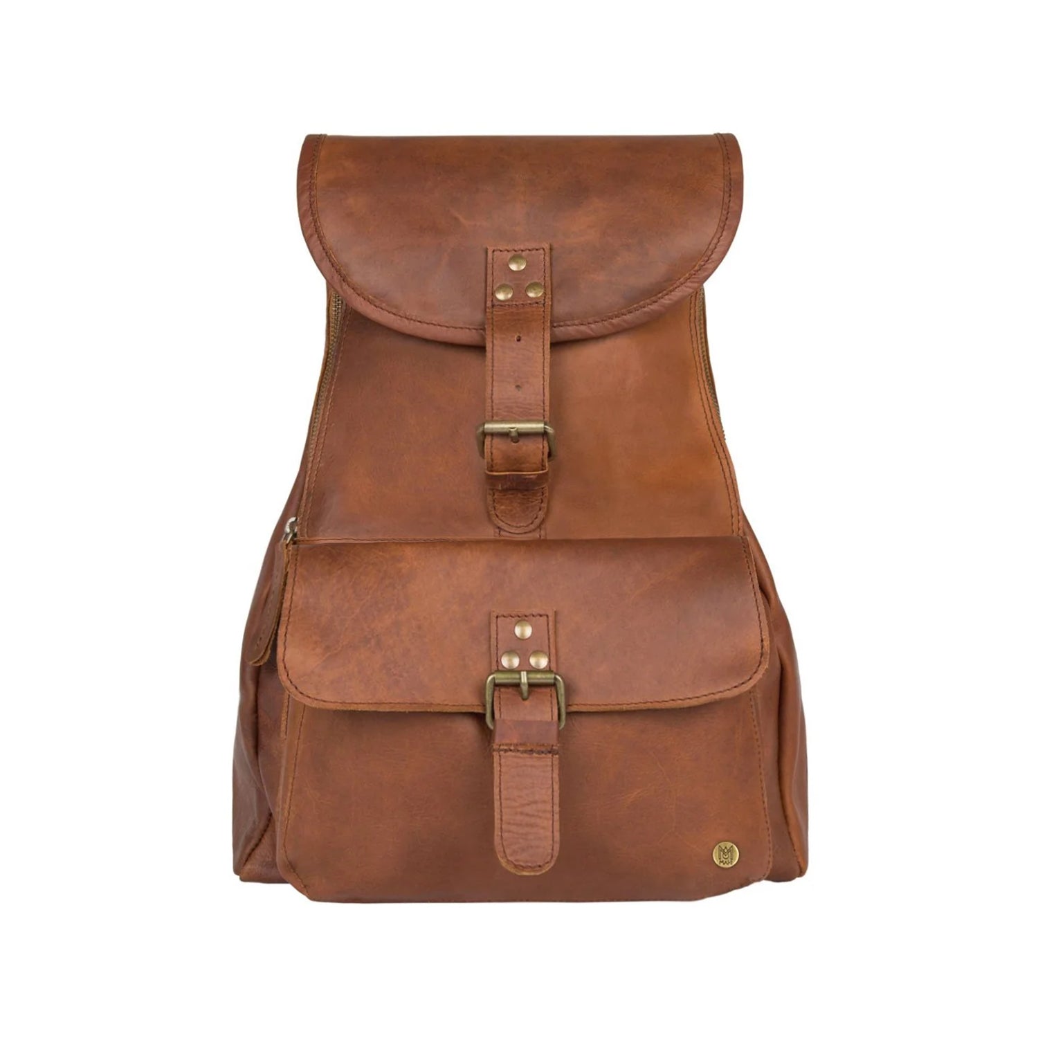 Personalized Full Grain Leather Backpack in Brown – MAHI Leather