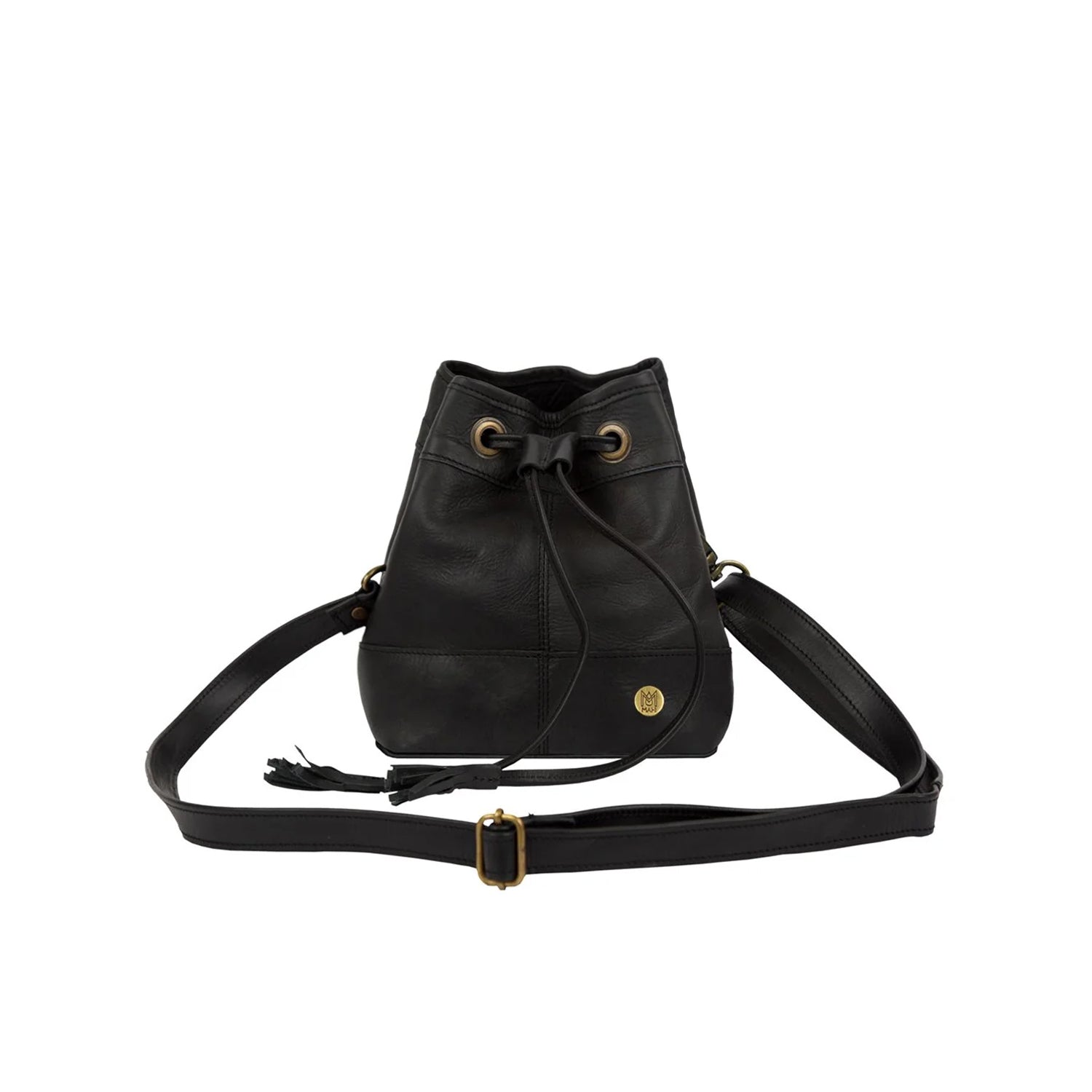 bucket style leather backpack Stylish Mini Black Leather Bucket Bag