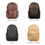 custom logo branded leather backpack