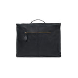 Laser Personalized Black Leather Messenger Bag