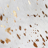 Cream & Copper Metallic Cowhide Cushion Cover