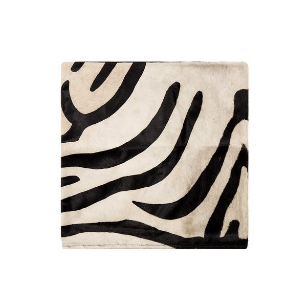 Zebra Print Natural Cowhide Cushion Cover