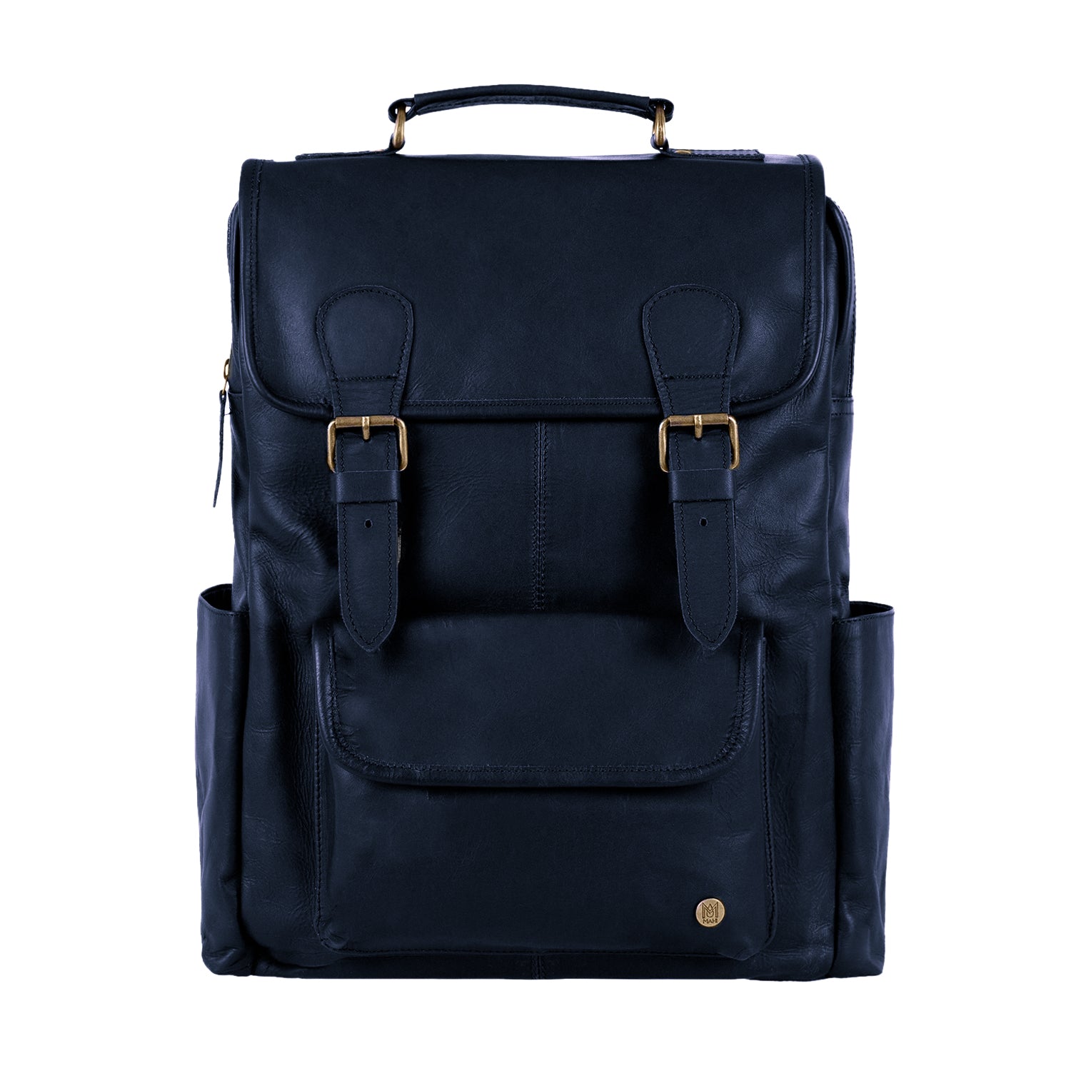 Dark blue leather backpack Clearance
