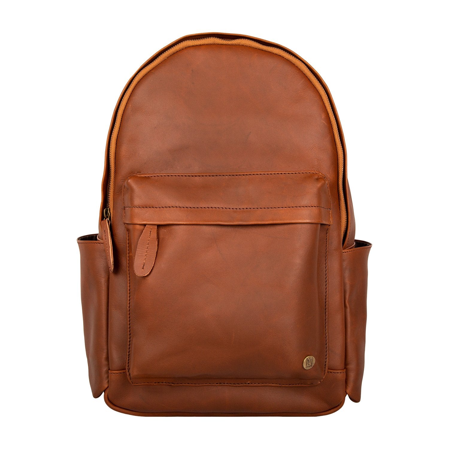 Leather backpack with bottle holder Clearance