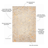 Cream & Copper Herringbone Rug