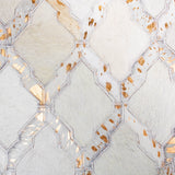 Cream & Copper Morroccan Style Geometric Rug