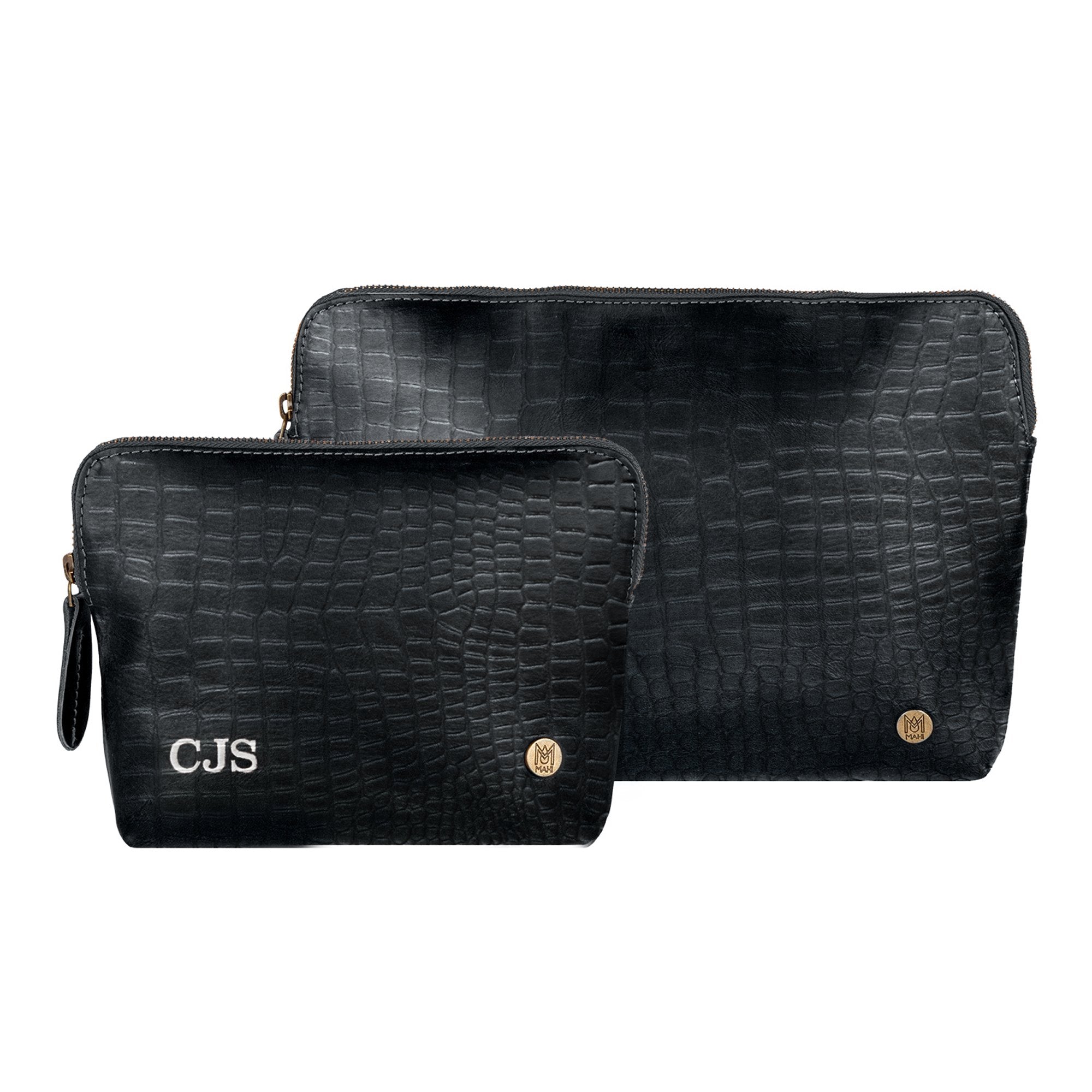 His & Hers Personalized Leather Wallet & Purse Set in Black – MAHI Leather
