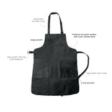 Long Multi-Pocket Leather Apron