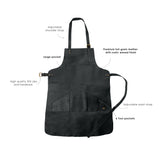 Long Multi-Pocket Leather Apron