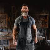 Long Multi-Pocket Leather Apron