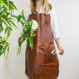 Long Multi-Pocket Leather Apron