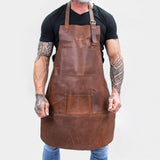 Multi-Pocket Leather Apron