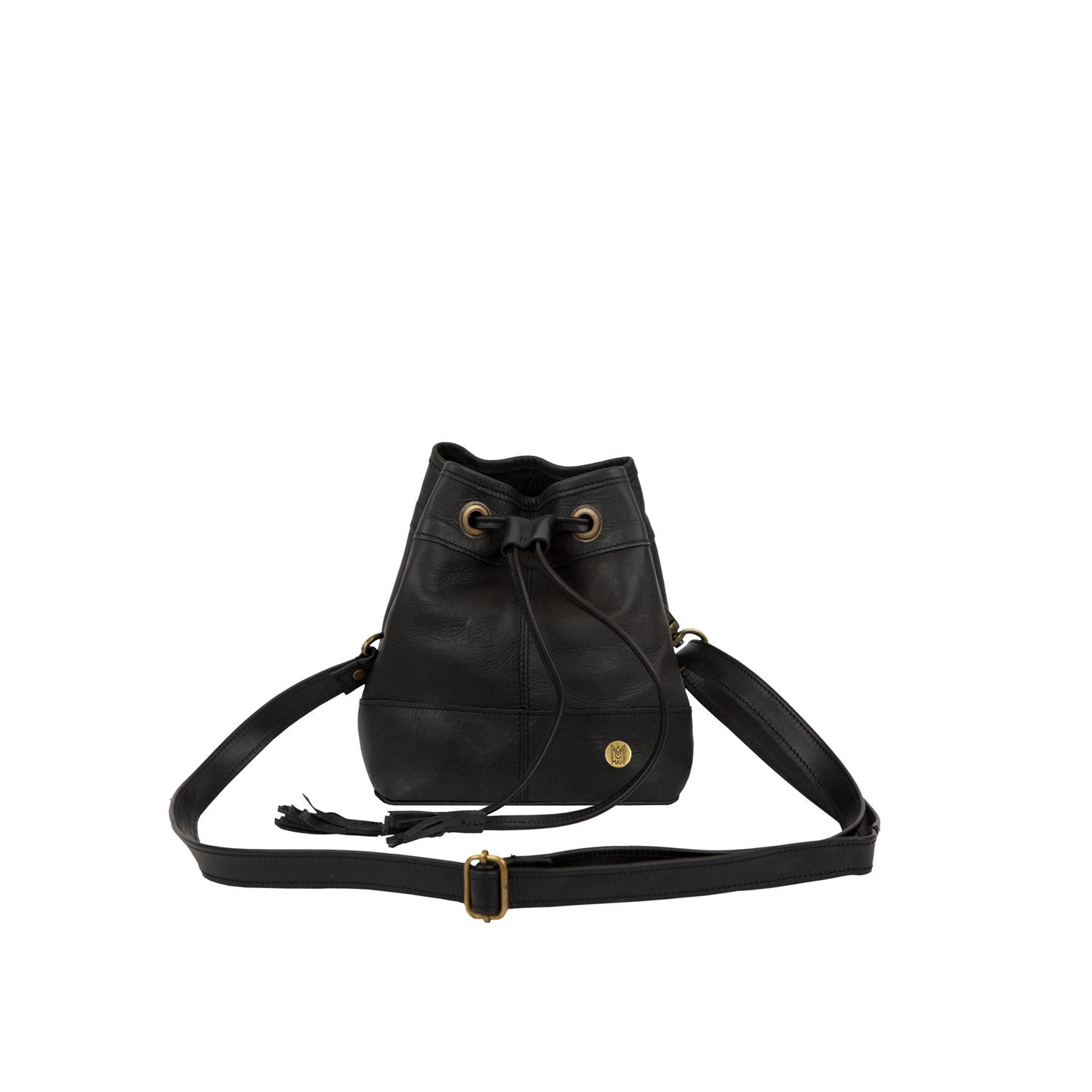 Longchamp Mini Épure Checker Leather Bucket Bag in Black