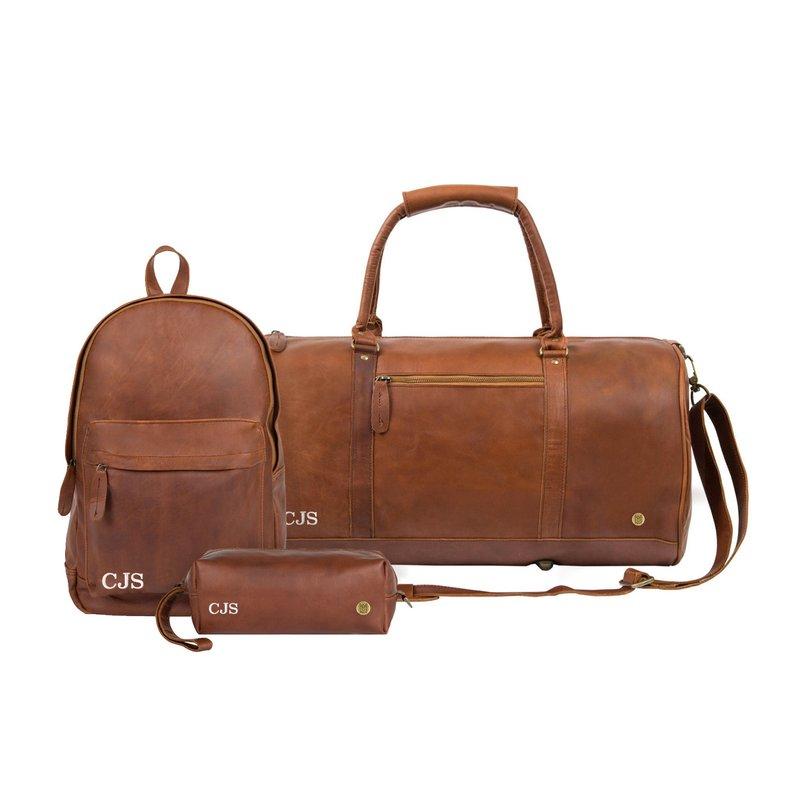 Leather duffle bag and backpack set Clearance