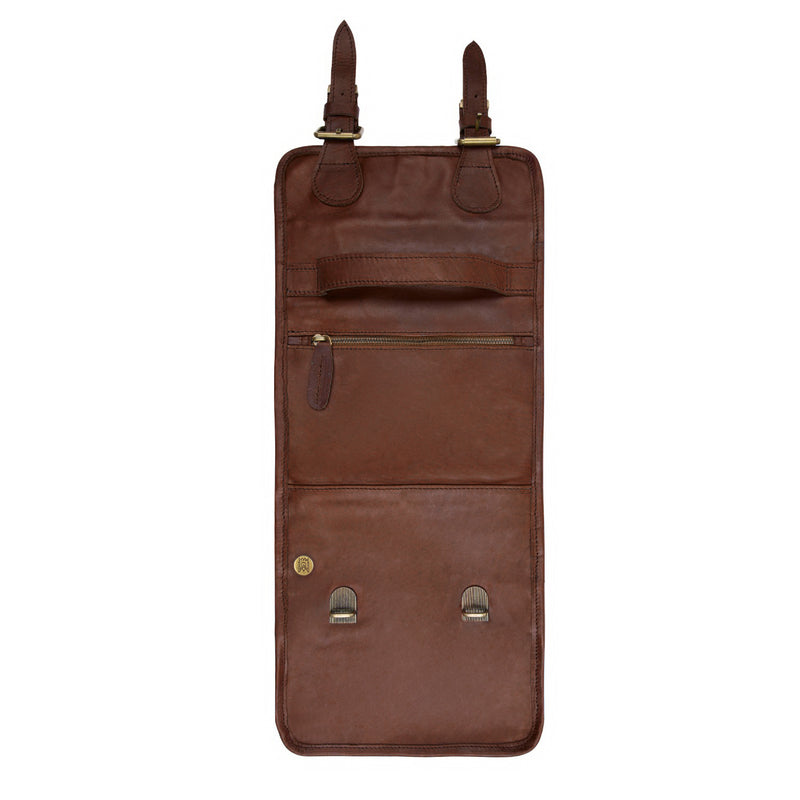 Premium Brown Leather Hanging Washbag Toiletries Bag for Travelling MAHI Leather