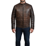 Mens Quilted Leather Jacket