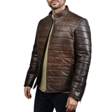 Mens Quilted Leather Jacket
