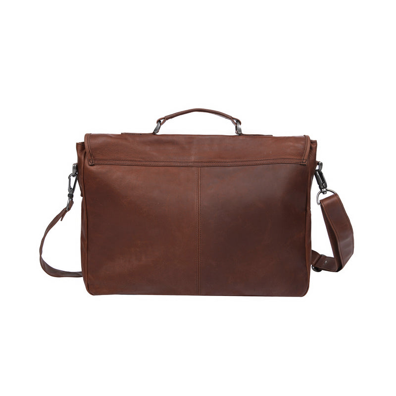 Branded Leather Satchel