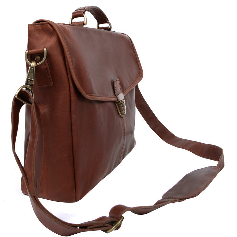 Branded Leather Satchel