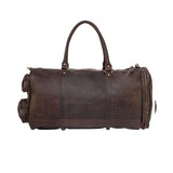 Laser Personalized Mahogany Leather Overnight Bag