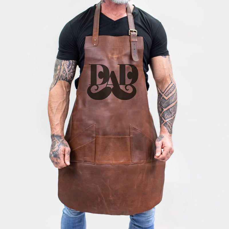 Laser Personalized Leather Dad Apron