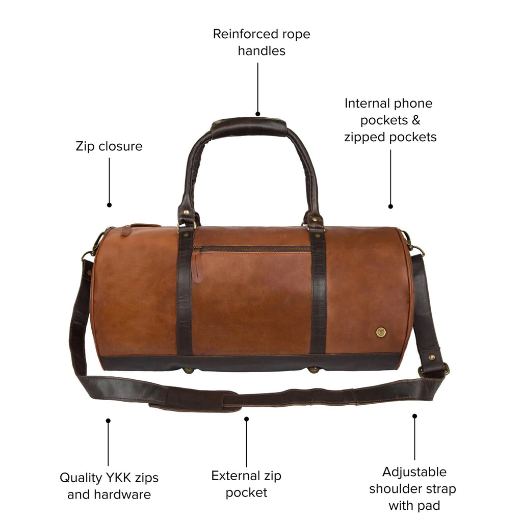 brown leather backpack duffle bag The Classic Duffle (Two-Tone)