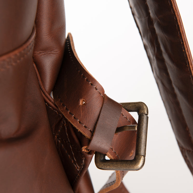 belting leather backpack Leather Backpack For Men | Leather Backpack For Women | Brown Leather College Backpack