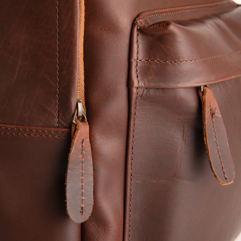 brown leather backpack with zipper Leather Backpack For Men | Leather Backpack For Women | Brown Leather College Backpack