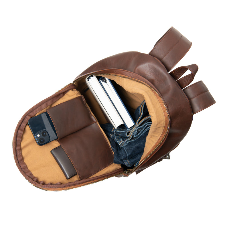 Personalized Leather Backpack & Wash Bag Gift Set in Brown – MAHI