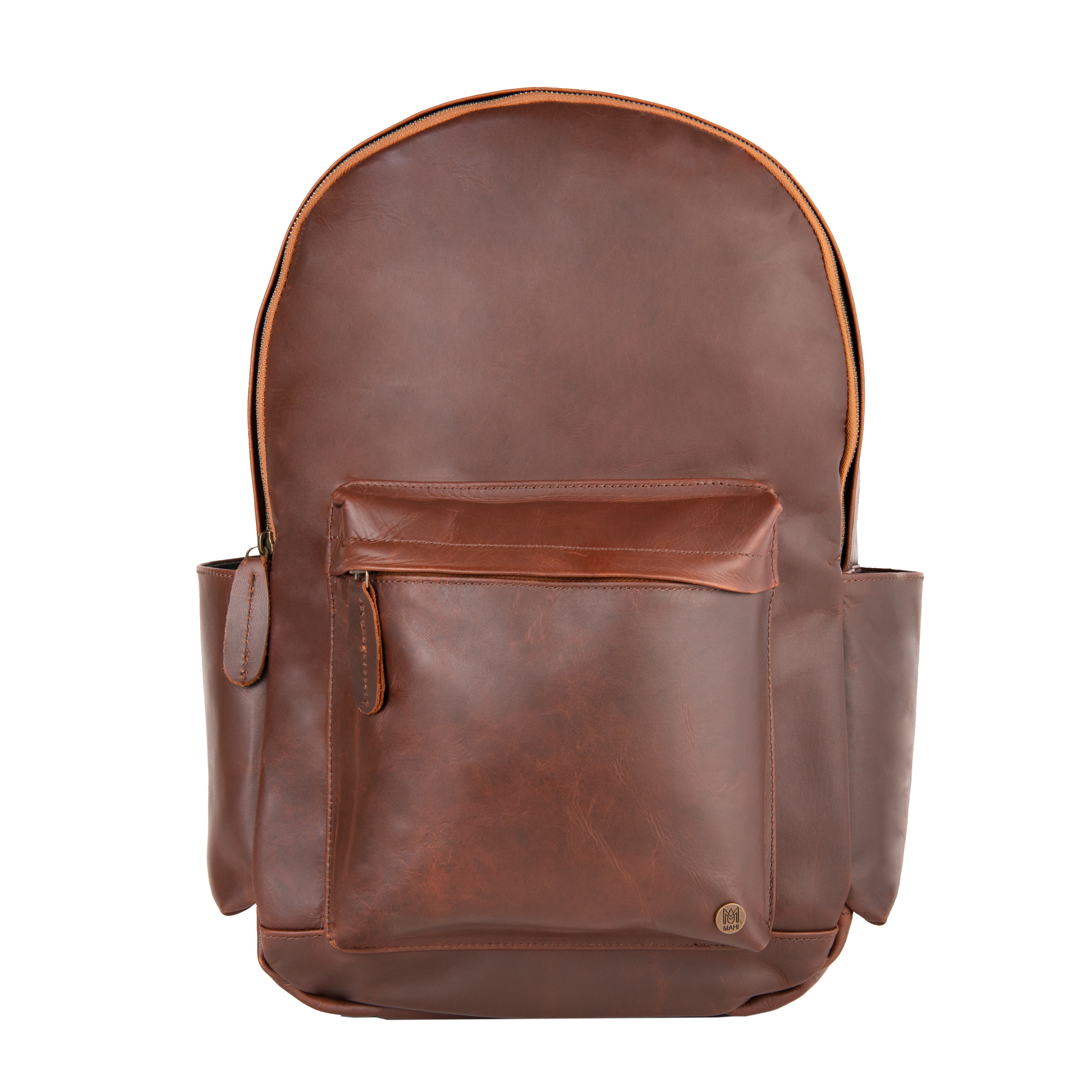 Leather backpack with side pockets | Leather backpack with bottle ...