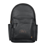 Laser Personalized Black Leather Backpack