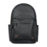 Laser Personalized Black Leather Backpack