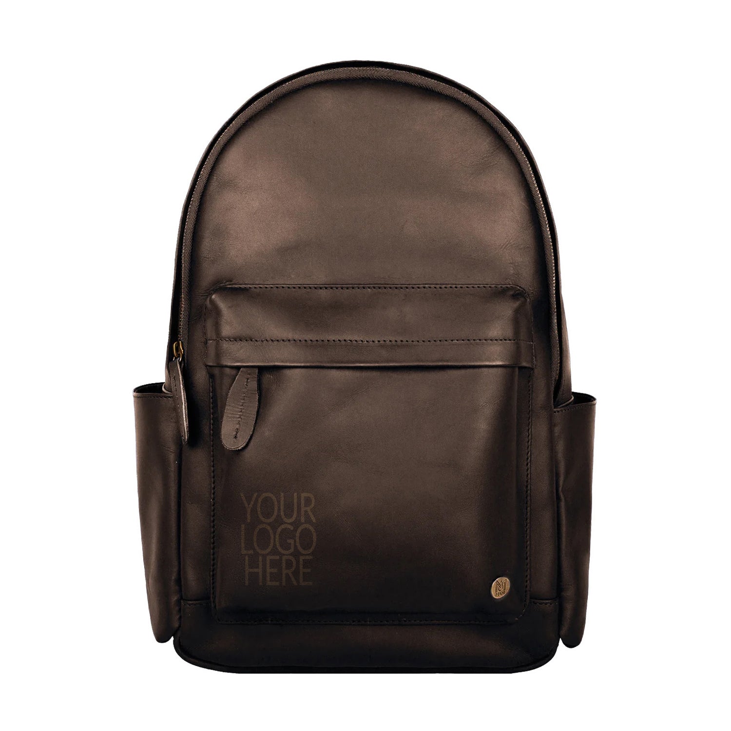 Laser Personalized Mahogany Leather Backpack