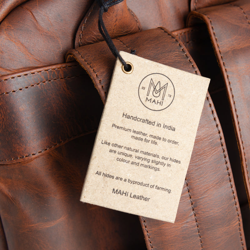 backpack label from leather Leather Backpack For Men | 16" Laptop Backpack | Leather Backpack For Women | Brown Leather College Backpack