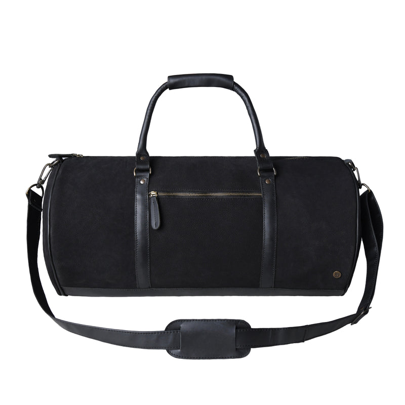 g'morning nylon logo setup BLACK Mサイズ Leather Duffle Bag | Leather Weekender Bag | Leather Overnight Bag