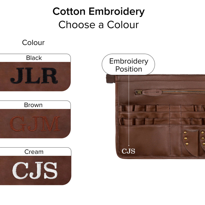 marronページ Leather Barbers Apron | Brown Leather Tool Apron for Hairdressers