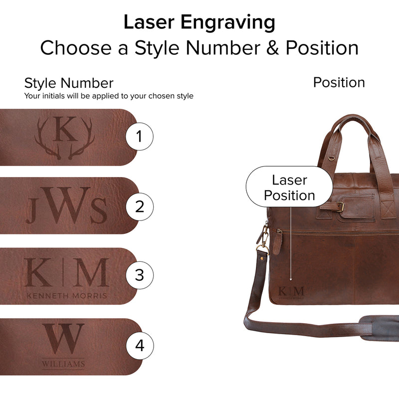 Classic Brown Leather Holdall | Personalized Holdall for Work