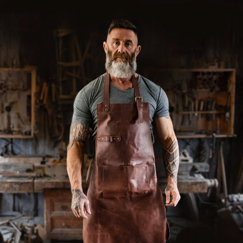 Leather BBQ Apron | Butchers Apron | Barbers Apron | Baristas