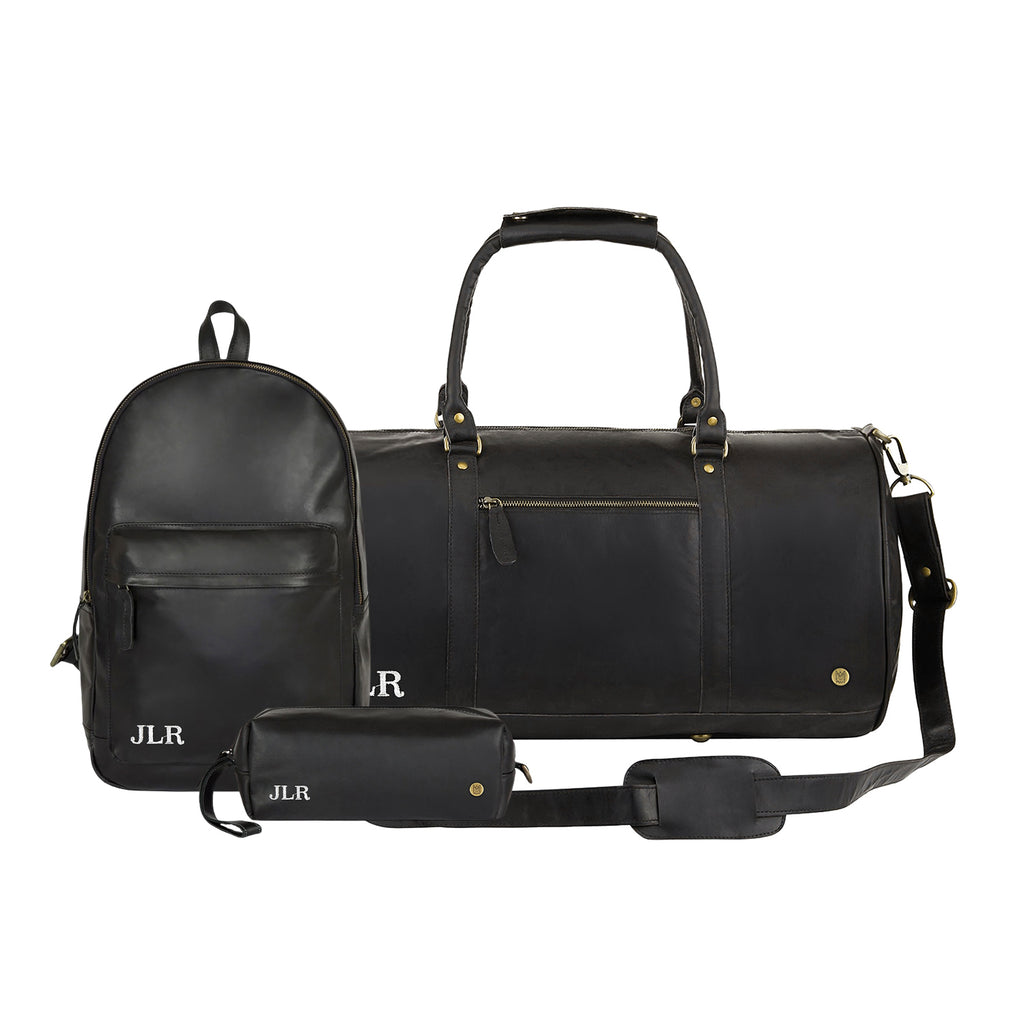 black leather travel duffel bag Parker Clay Omo Overnight For the discerning traveler who values a luxurious touch Black Leather Duffle Bag With