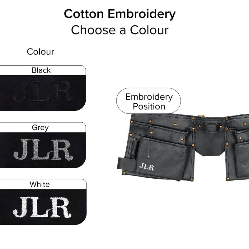 Black Leather Tool Belt for Crafters, Hobbyists & Mechanics