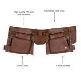 Laser Personalized Brown Leather Tool Belt