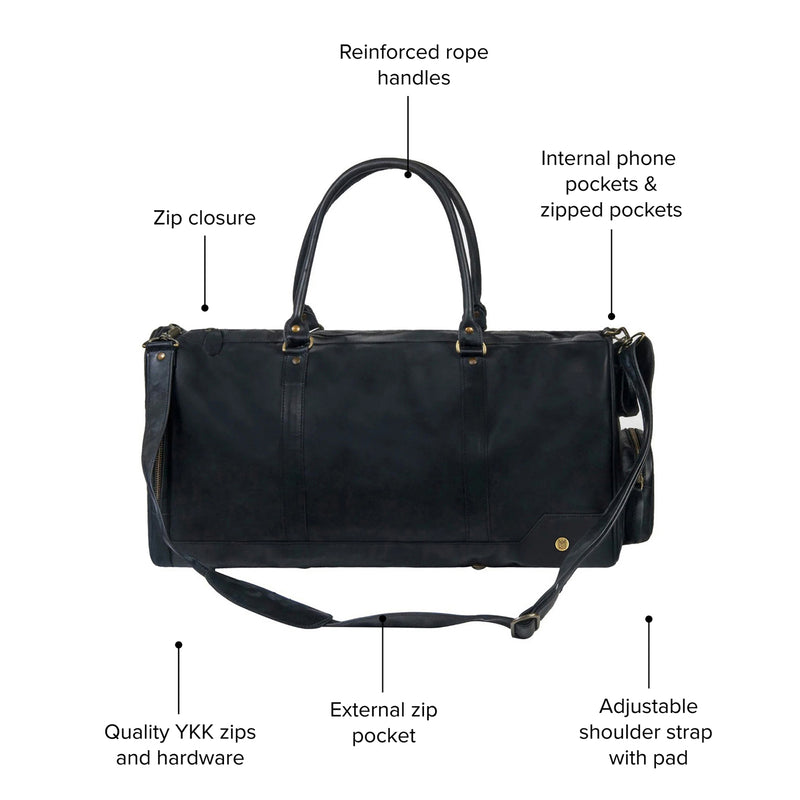 Leather Weekender Bag | Leather Overnight Bag | Overnight Bags For