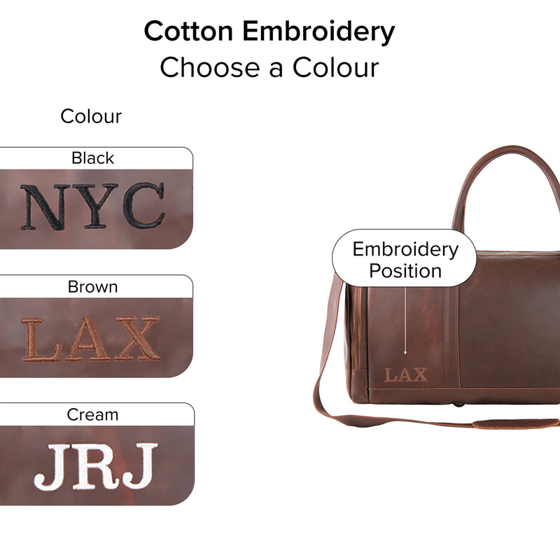 Personalized Brown Leather Duffle & Wash Bag Gift Set – MAHI Leather